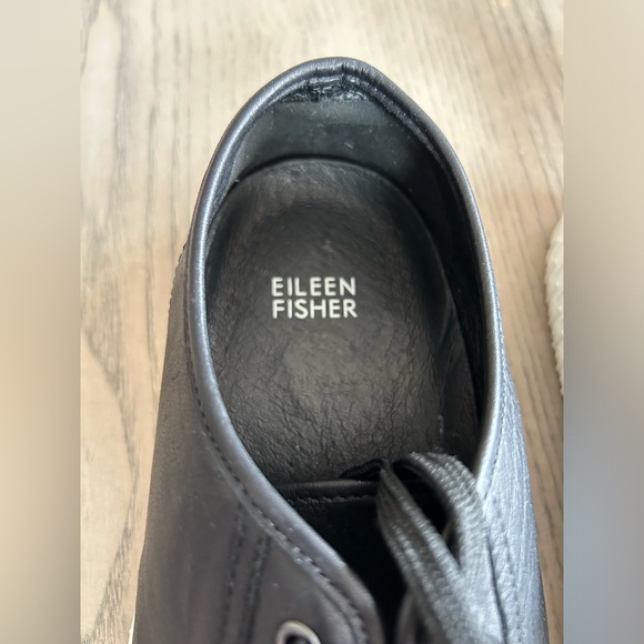 EILEEN FISHER Nod Black Leather Sneakers - Picture 5 of 11